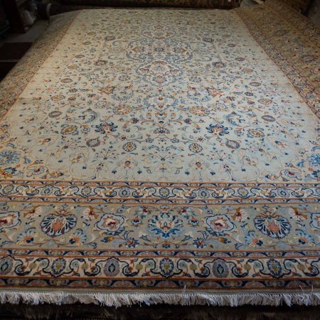 Hand-Knotted Kashan Rug From Iran (Persian)