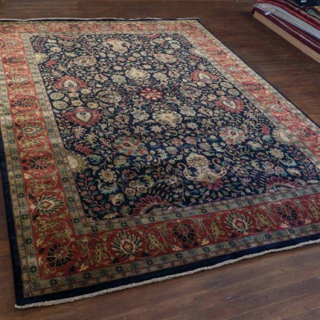 Hand-Knotted Mashad Palace Rug From India