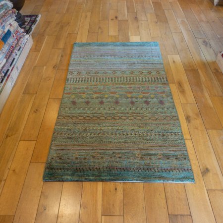 Hand-Knotted Modern Afghan Rug From Afghanistan