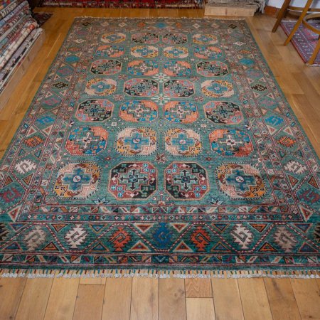Hand-Knotted Ersari Rug From Pakistan