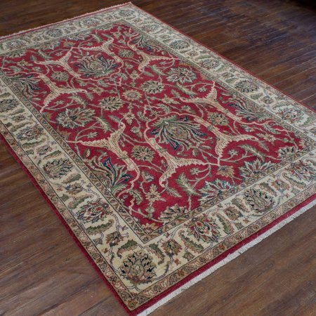 Hand-Knotted Agra Tabriz Rug From India