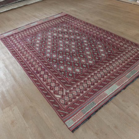 Hand-Woven Sakhari Rug From Afghanistan