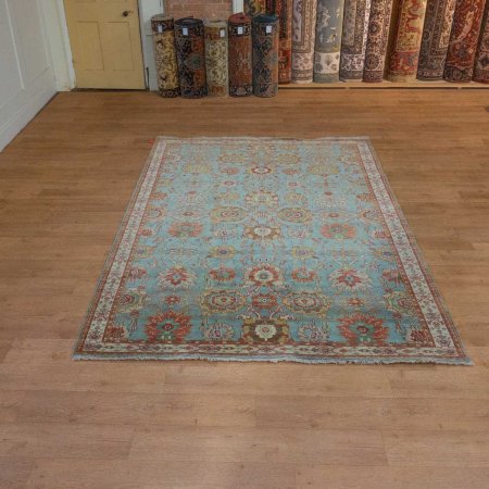 Hand-Knotted Indo Serapi Rug From India