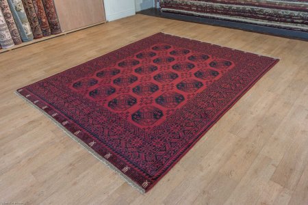 Hand Knotted Agra Afghan Rug From India