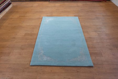 Hand-Knotted Tinchuli Rug From Nepal