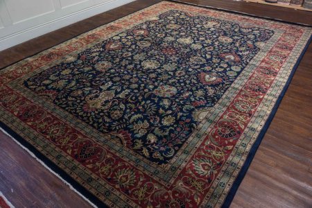 Hand-Knotted Mashad Palace Rug From India