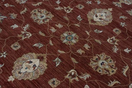 Hand-Knotted Agra Ziegler Rug From India