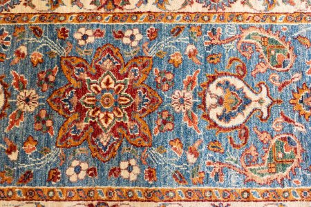 Hand-Knotted Fine Sozani Runner From Afghanistan