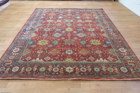Hand-Knotted Indo Mahal Rug From India