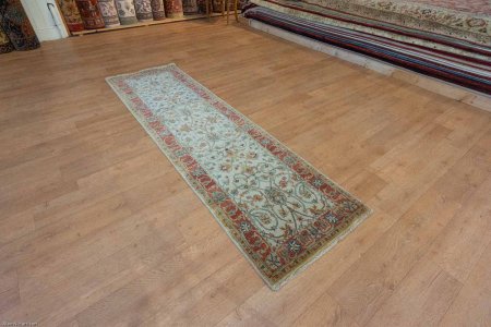 Hand-Knotted Indo Serapi Runner From India