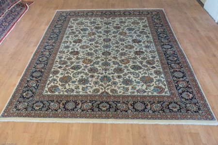 Hand-Knotted Mashad Rug From Iran (Persian)