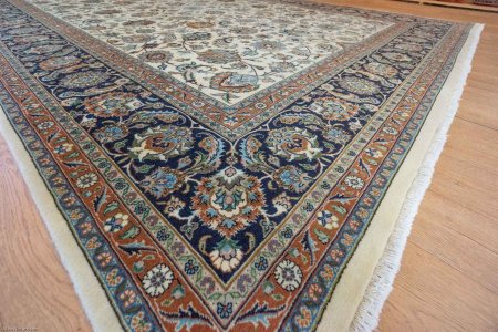 Hand-Knotted Mashad Rug From Iran (Persian)
