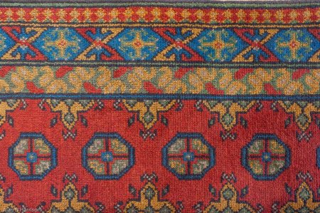 Hand-Knotted Aqcha Runner From Afghanistan