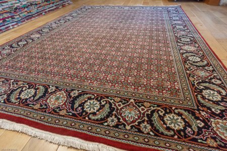 Hand-Knotted Indo Herati Rug From India