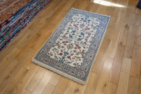 Hand-Knotted Indo Herati Rug From India