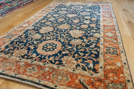 Hand-Knotted Fine Serapi Rug From India