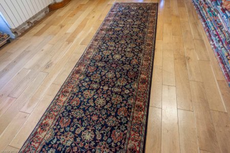 Hand-Knotted Mashad Palace Runner From India