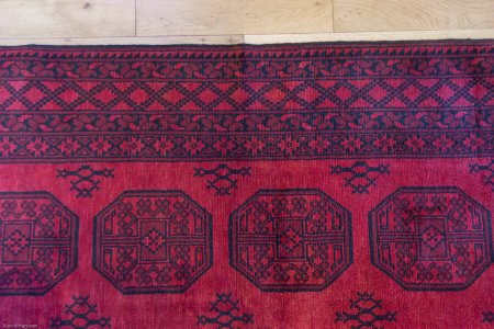 Hand-Knotted Aqcha Rug From Afghanistan