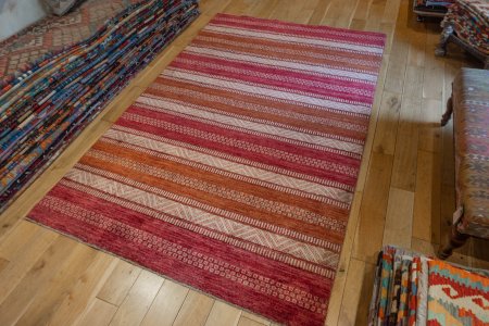 Hand-Knotted Afghan Khyber Rug From Afghanistan