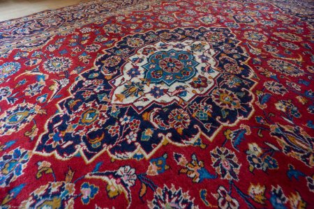 Hand-Knotted Kashan Rug From Iran (Persian)