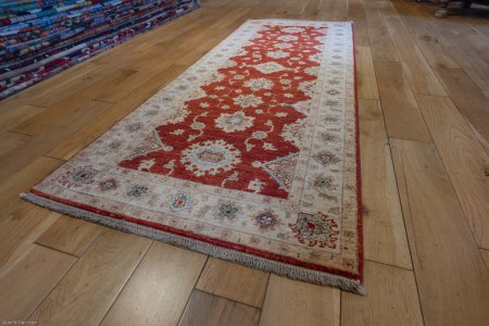 Hand-Knotted Ziegler Runner From Afghanistan