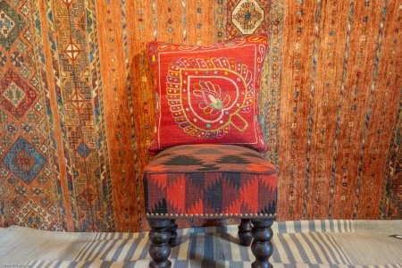 Hand Made Sozani Embroidered Cushion From Turkey