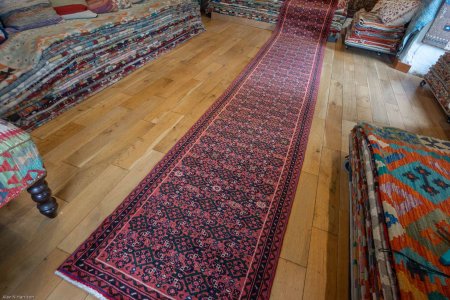 Hand-Knotted Hosseinabad Runner From Iran (Persian)